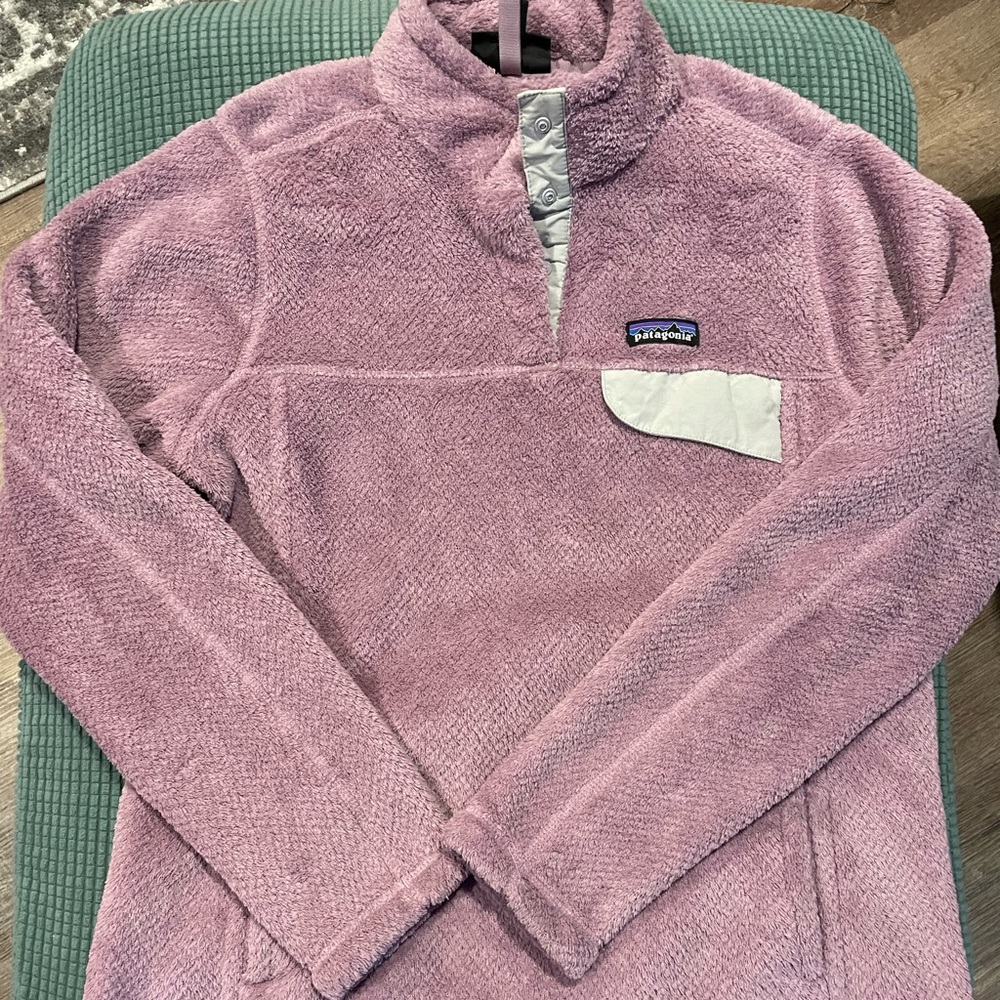 Patagonia Re-Tool Snap-T Lavender Fleece 1/4 button Pullover size L